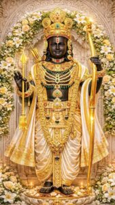 अयोध्या राम मंदिर में रामलला का सूर्य तिलक दृश्य