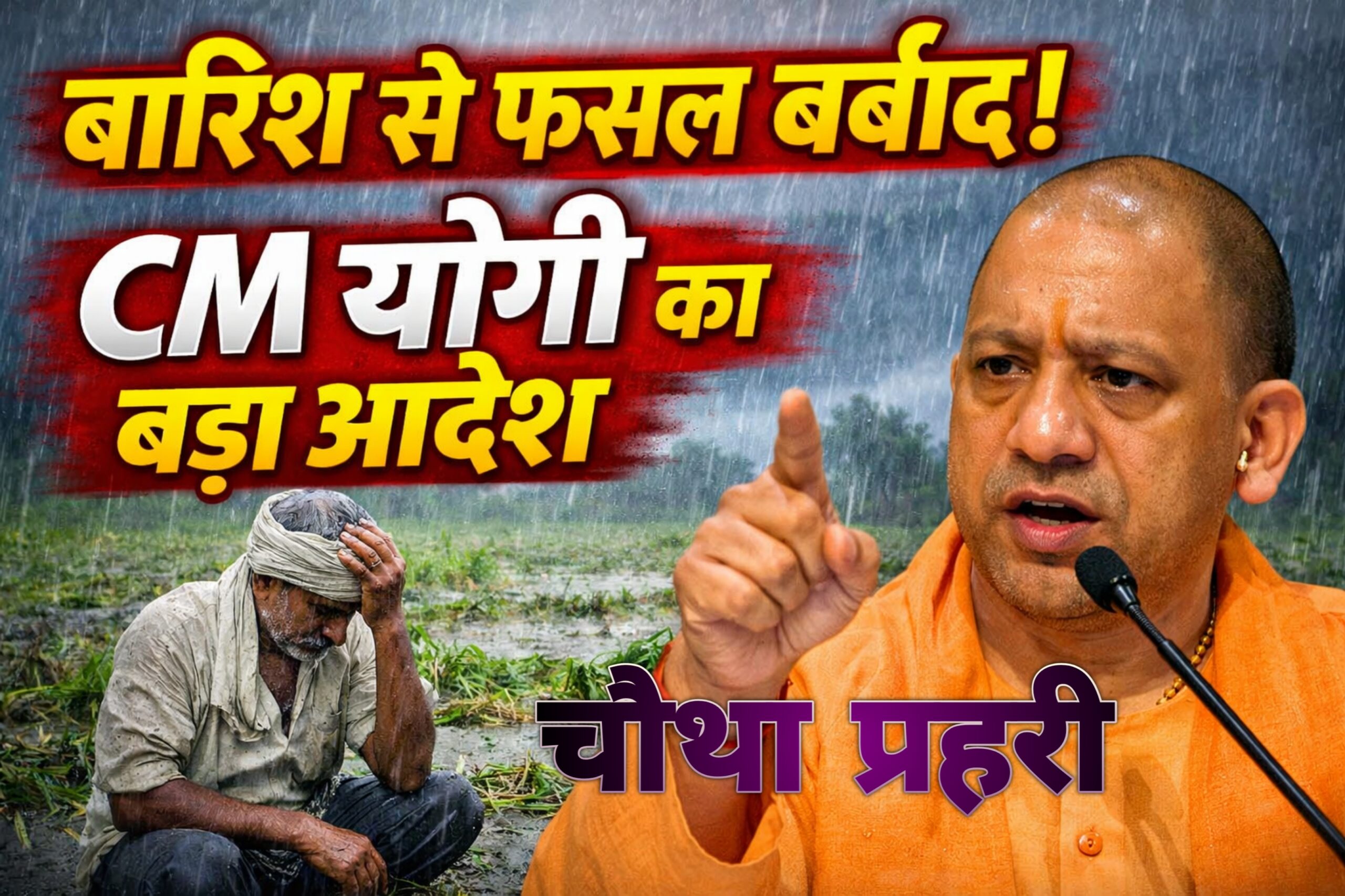 बारिश से खराब हुई फसल पर सीएम योगी के सख्त निर्देश 