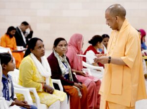  
CM Yogi Adityanath interacting with citizens during Janata Darshan in Lucknow