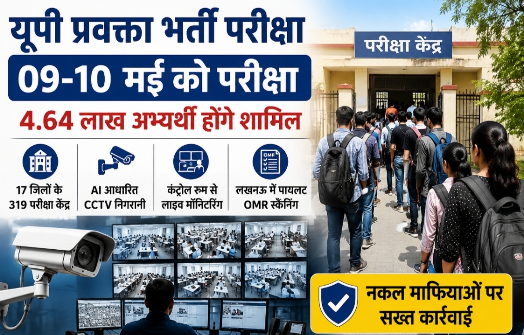 यूपी प्रवक्ता भर्ती परीक्षा 2026 के लिए परीक्षा केंद्र पर होगी अभ्यर्थी की एआई से निगरानी की व्यवस्था