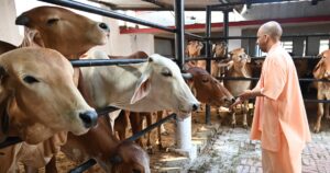 गोरखनाथ मंदिर में जनता दर्शन के दौरान लोगों की समस्याएं सुनते मुख्यमंत्री योगी आदित्यनाथ