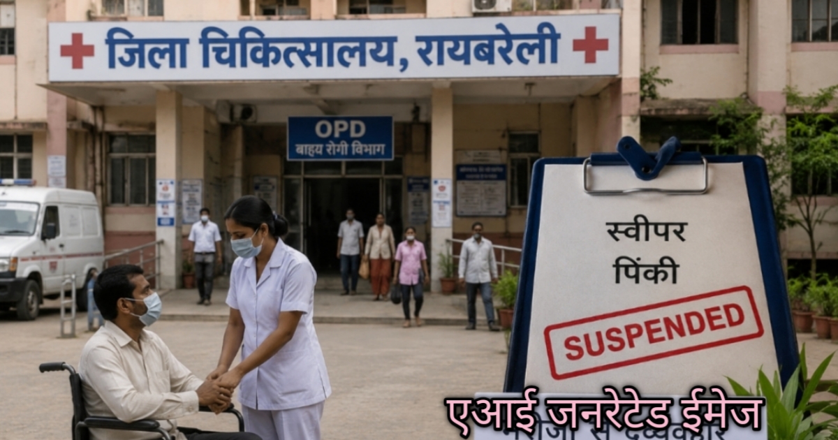 रायबरेली जिला चिकित्सालय में मरीज से अभद्रता मामले की एआई जनरेटेड तस्वीर