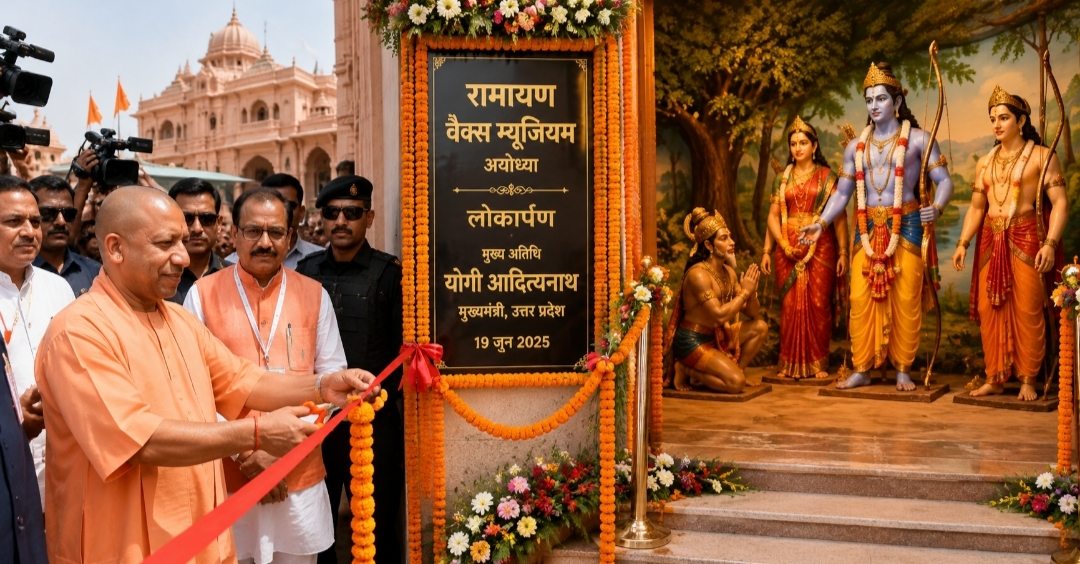 अयोध्या में विकास परियोजनाओं के लोकार्पण एवं शिलान्यास कार्यक्रम की मुख्यमंत्री योगी आदित्यनाथ का प्रतीकात्मक AI चित्र