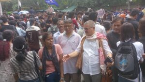 जंतर-मंतर पर छात्र आंदोलन के समर्थन में ऑल इंडिया पीपुल्स फ्रंट के पदाधिकारी